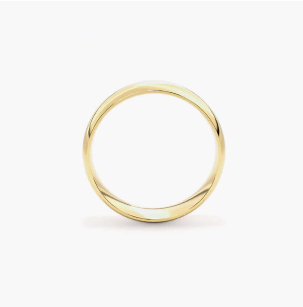 6mm Classic Court D-Shape Medium Weight Wedding Band