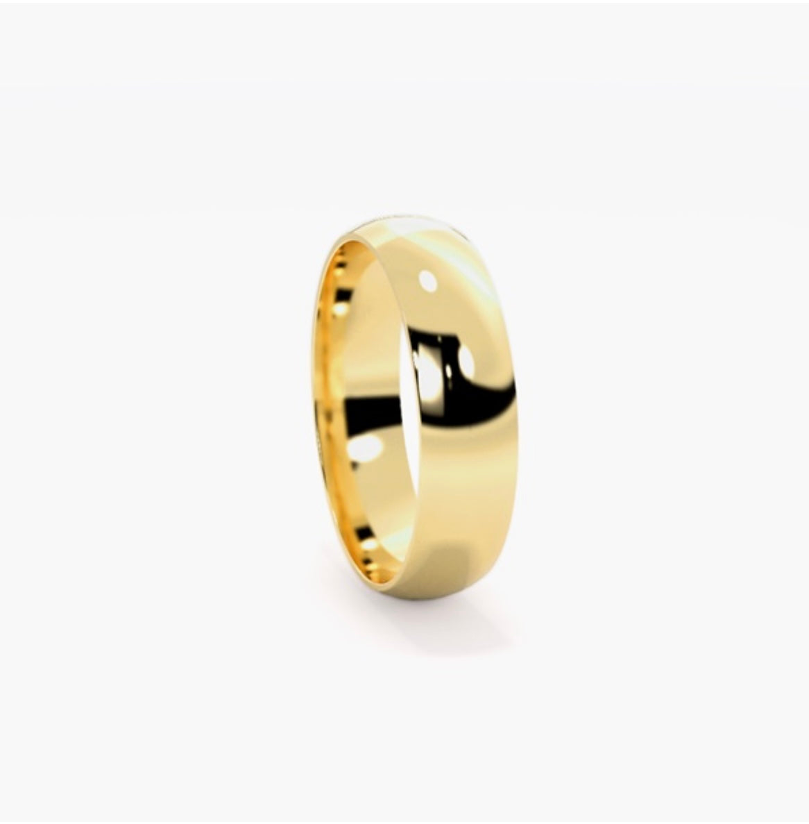 6mm Classic Court D-Shape Medium Weight Wedding Band