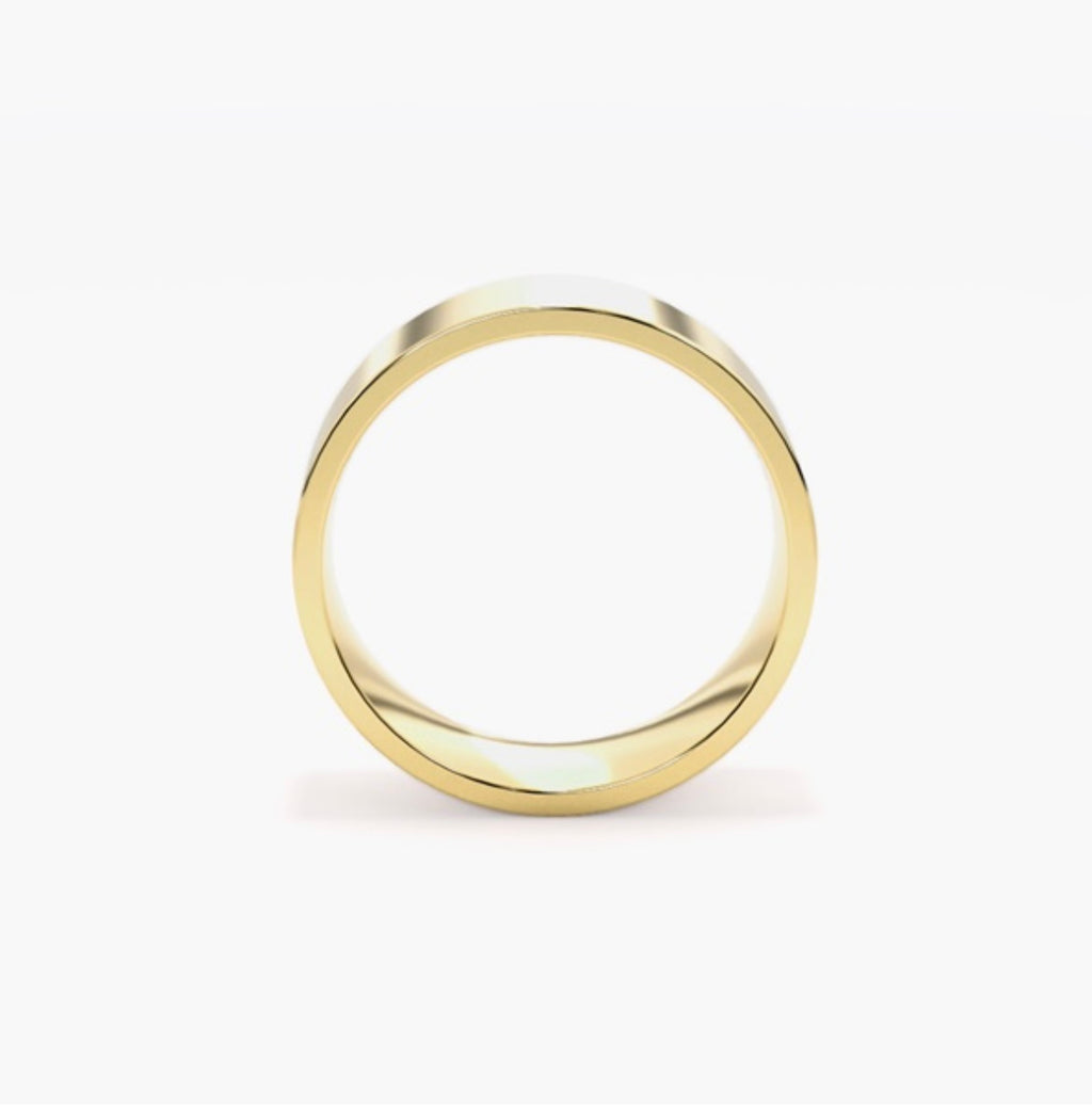 6mm Classic Flat Court Medium Weight Wedding Band