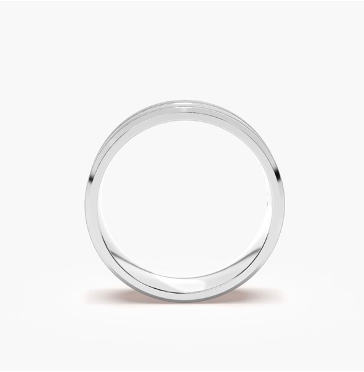 5mm Classic Flat Court Pattern Design Wedding Band – Matt & Polished Finish