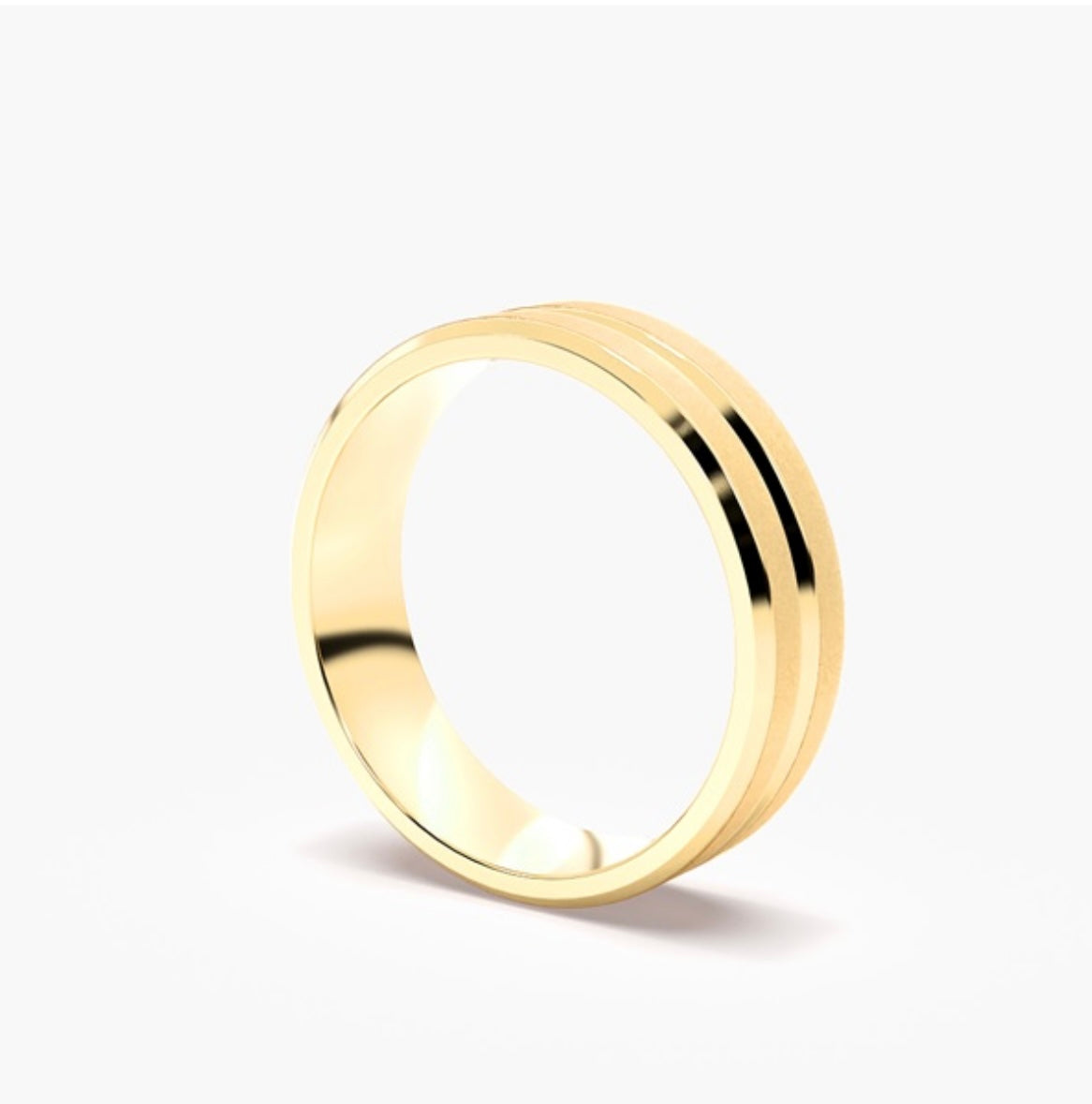 5mm Classic Flat Court Pattern Design Wedding Band – Matt & Polished Finish