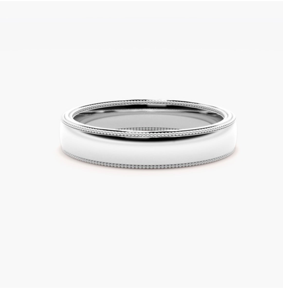5mm Classic Court Pattern Design Wedding Band – Millgrain Edges