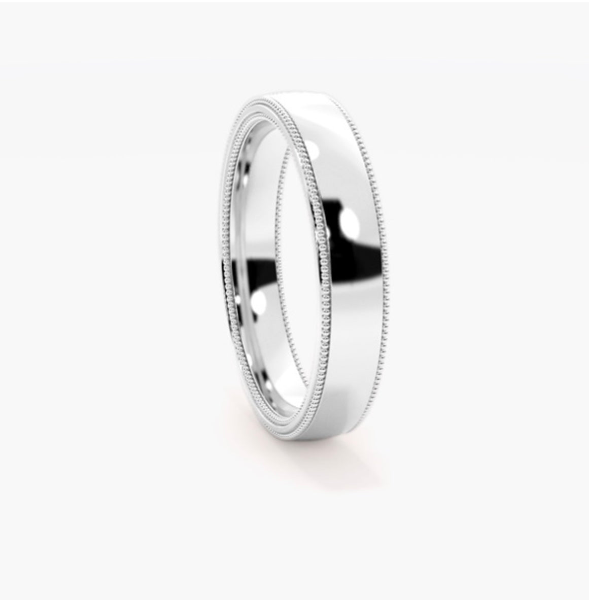 5mm Classic Court Pattern Design Wedding Band – Millgrain Edges