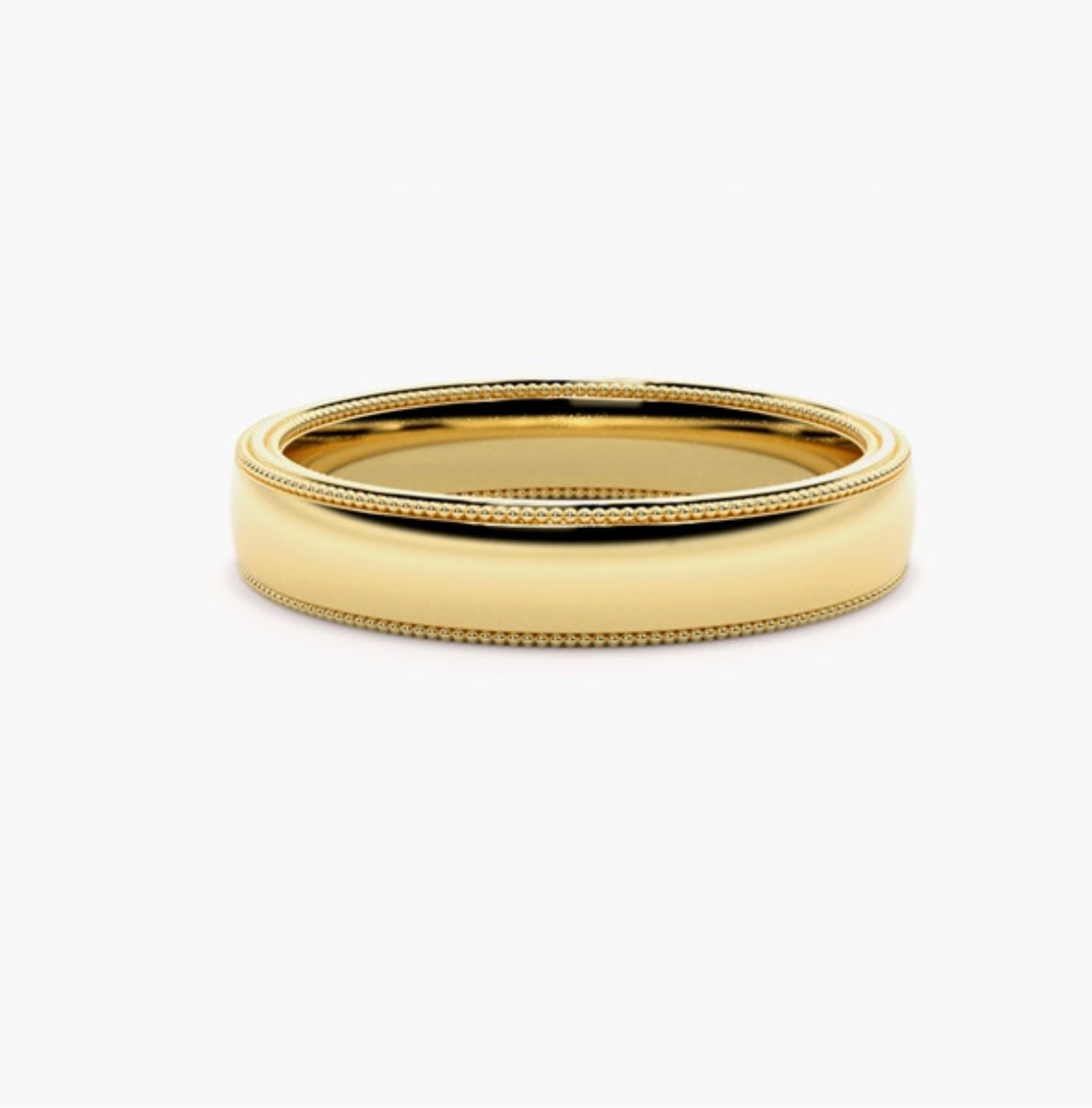 5mm Classic Court Pattern Design Wedding Band – Millgrain Edges