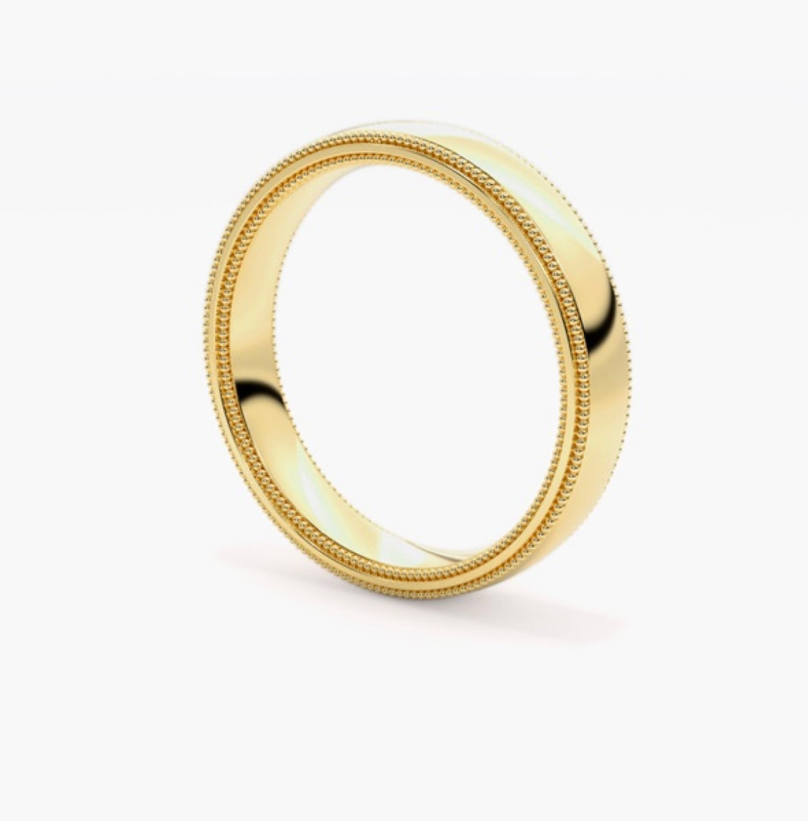 5mm Classic Court Pattern Design Wedding Band – Millgrain Edges