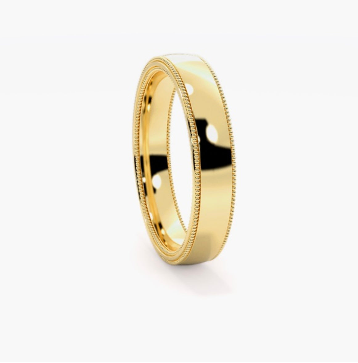 5mm Classic Court Pattern Design Wedding Band – Millgrain Edges
