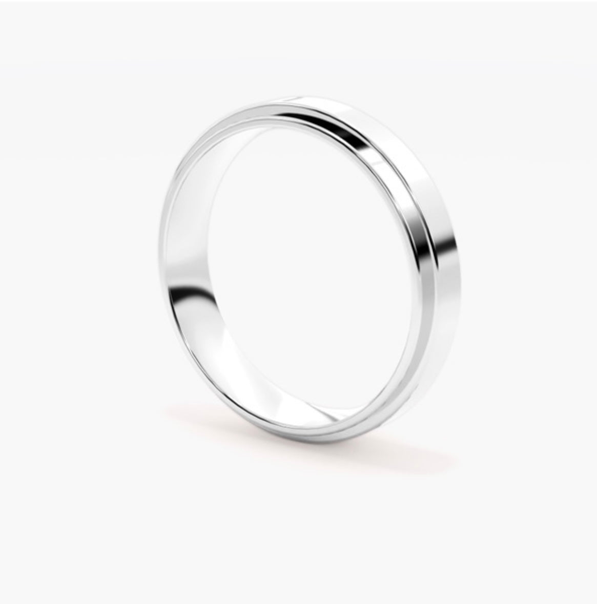 5mm Classic Flat Court Pattern Design Wedding Band – Brushed & Polished Finish