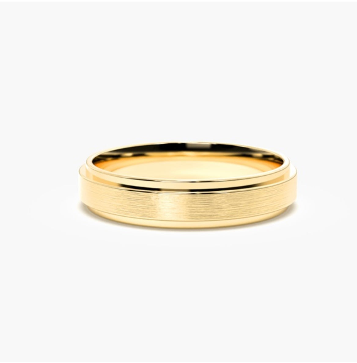 5mm Classic Flat Court Pattern Design Wedding Band – Brushed & Polished Finish
