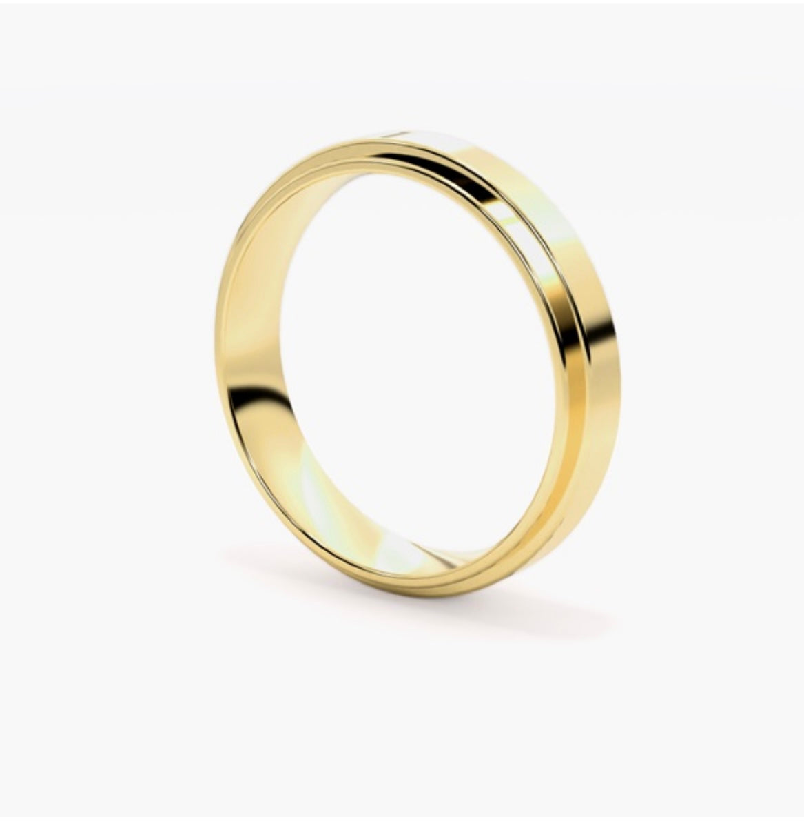 5mm Classic Flat Court Pattern Design Wedding Band – Brushed & Polished Finish