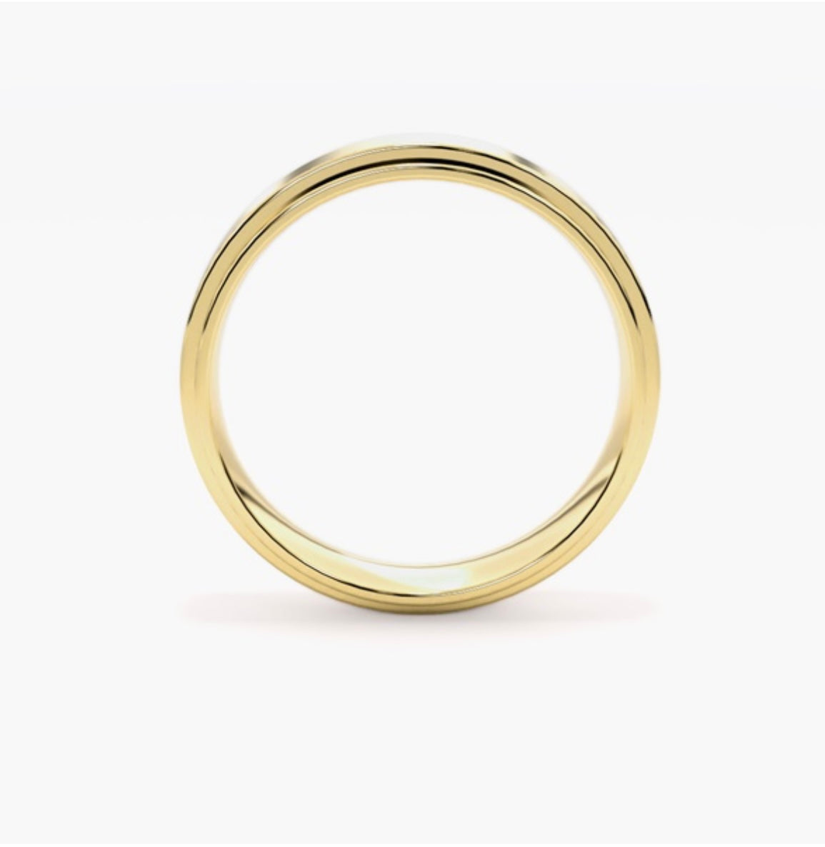 5mm Classic Flat Court Pattern Design Wedding Band – Brushed & Polished Finish