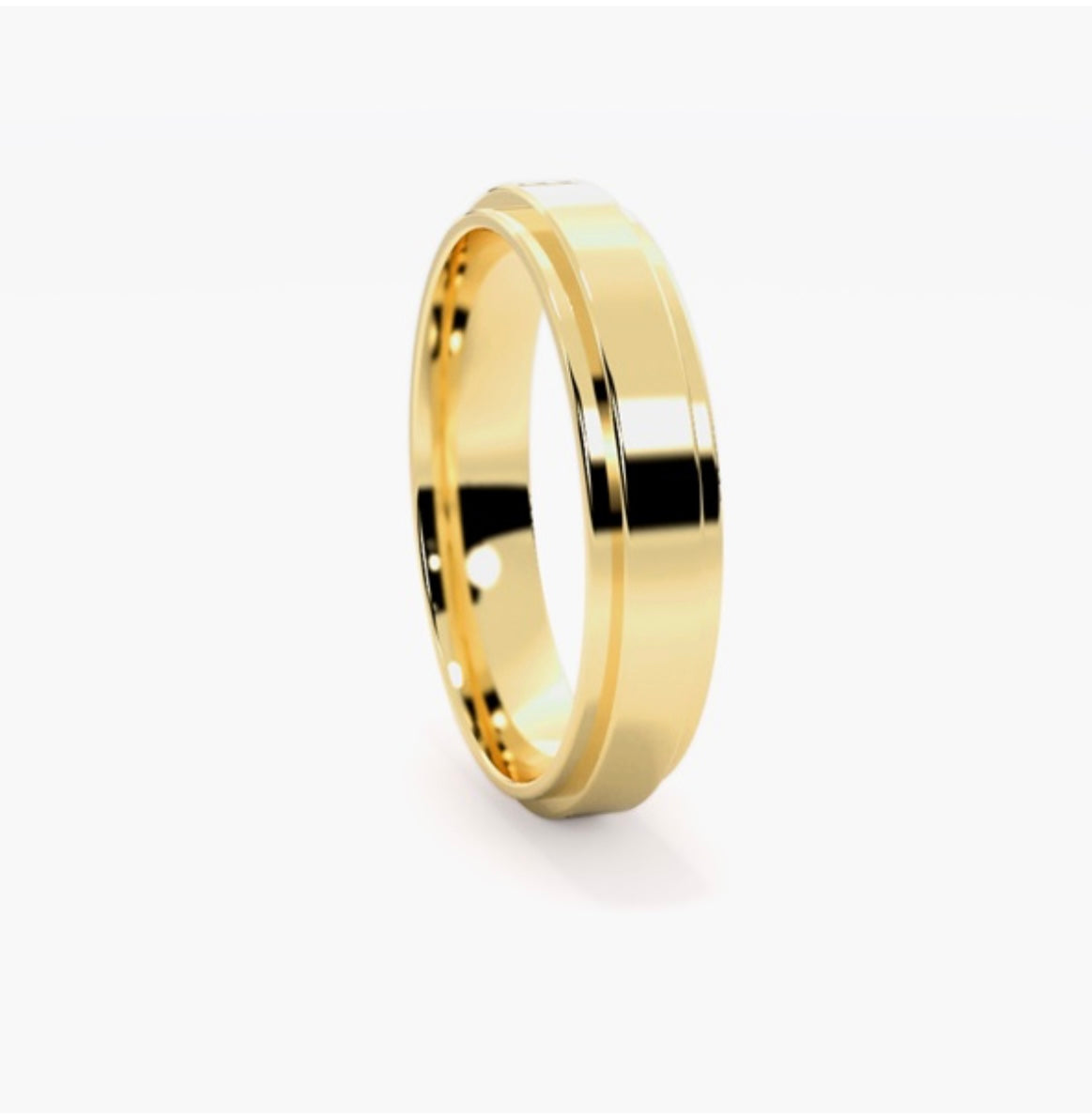 5mm Classic Flat Court Pattern Design Wedding Band – Brushed & Polished Finish