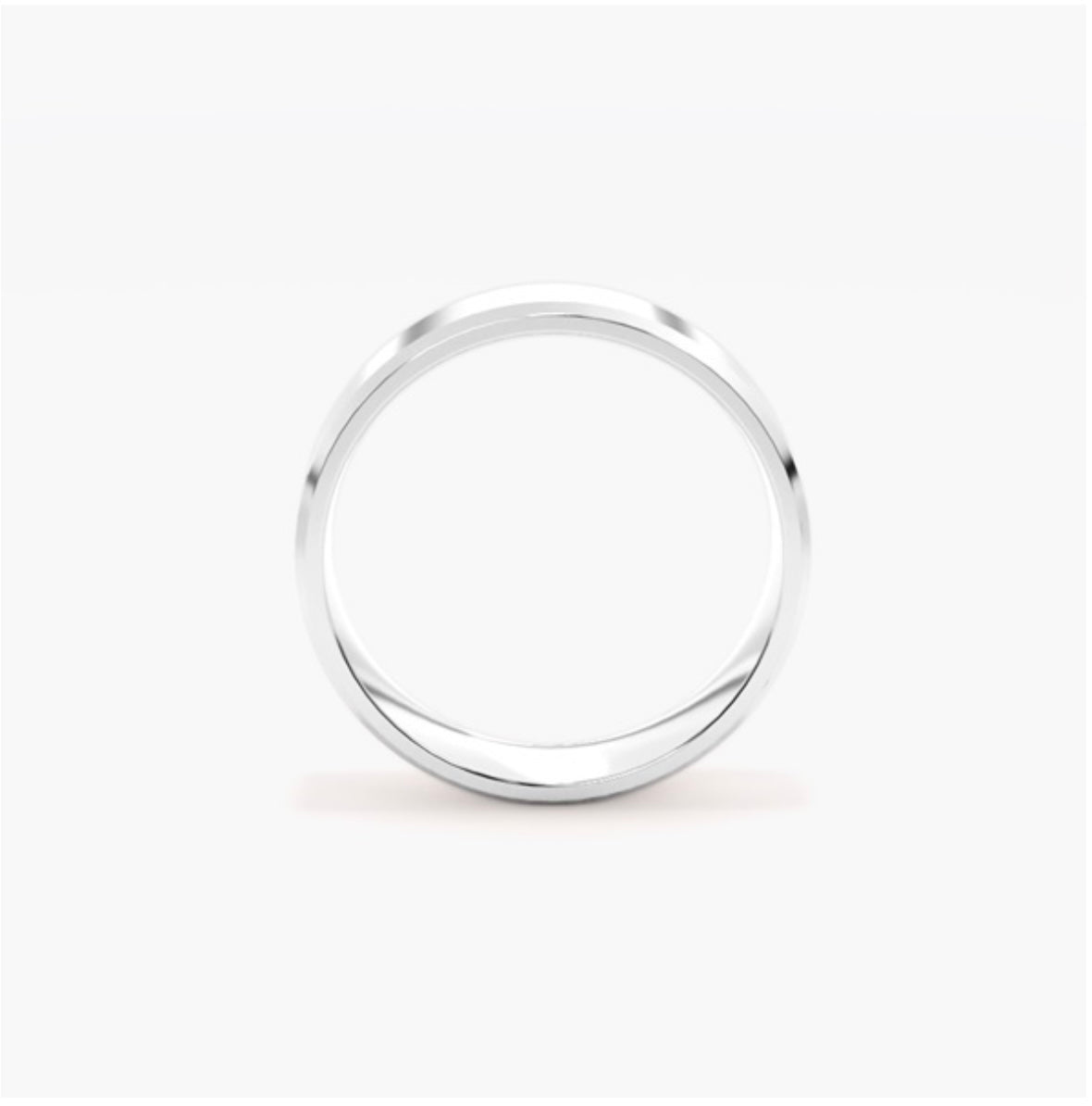 6mm Classic Flat Court Pattern Design Wedding Band – Bevelled Edges & Brushed Finish