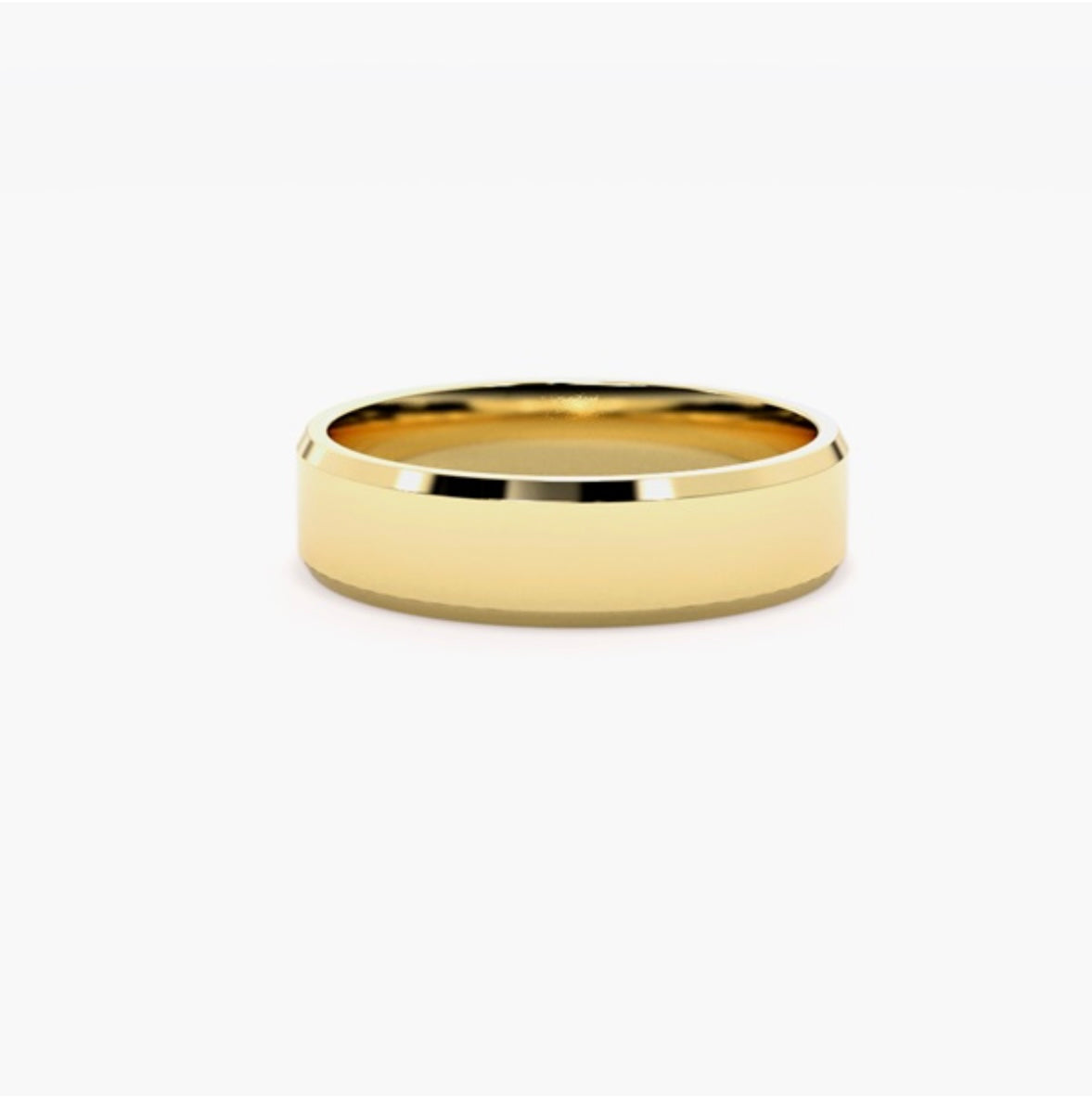 6mm Classic Flat Court Pattern Design Wedding Band – Bevelled Edges & Brushed Finish