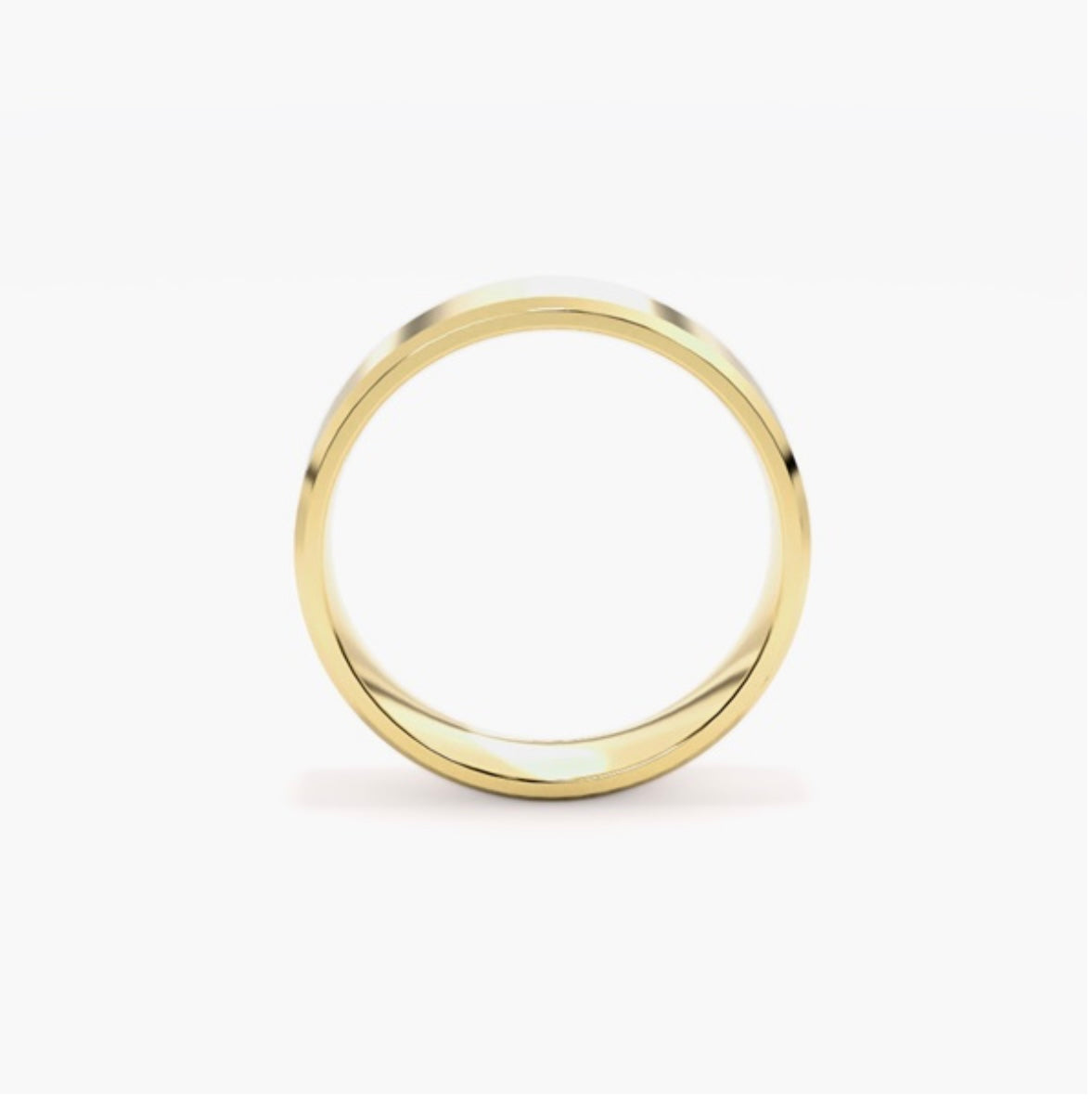 6mm Classic Flat Court Pattern Design Wedding Band – Bevelled Edges & Brushed Finish