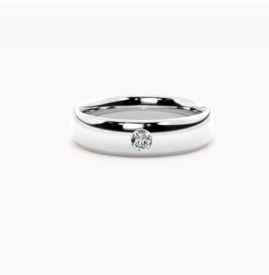 5mm Classic Court Natural Diamond Flush Set Wedding Band – 0.25ct