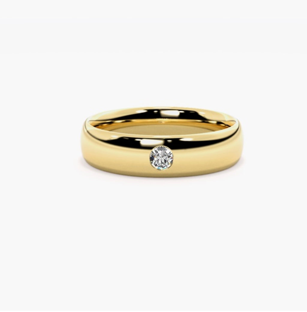 5mm Classic Court Natural Diamond Flush Set Wedding Band – 0.25ct