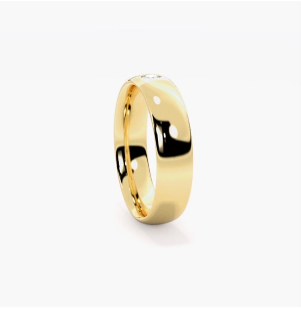 5mm Classic Court Natural Diamond Flush Set Wedding Band – 0.25ct