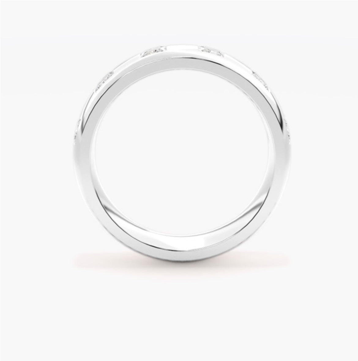 6mm Classic Court Natural Diamond Flush Set Wedding Band – 1.50ct Total Princess Cut