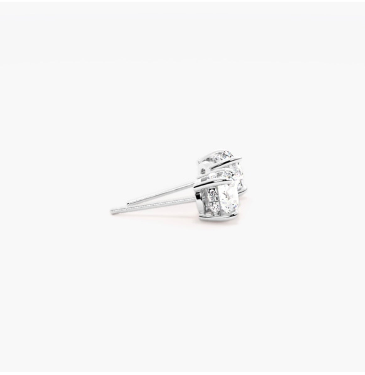 0.50ct Round Brilliant Diamond Stud Earrings – 4 Prong Basket Set