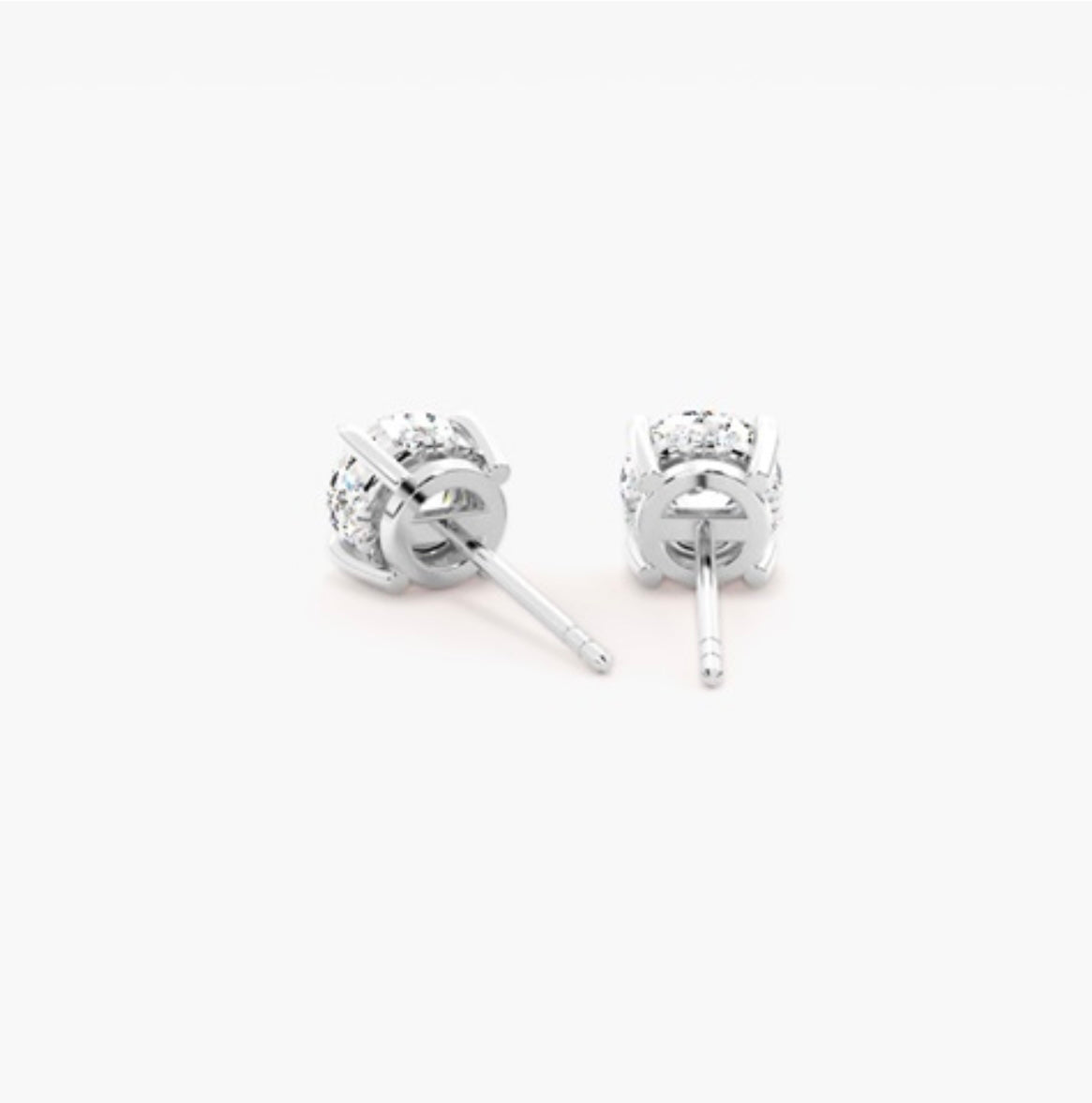 0.50ct Round Brilliant Diamond Stud Earrings – 4 Prong Basket Set