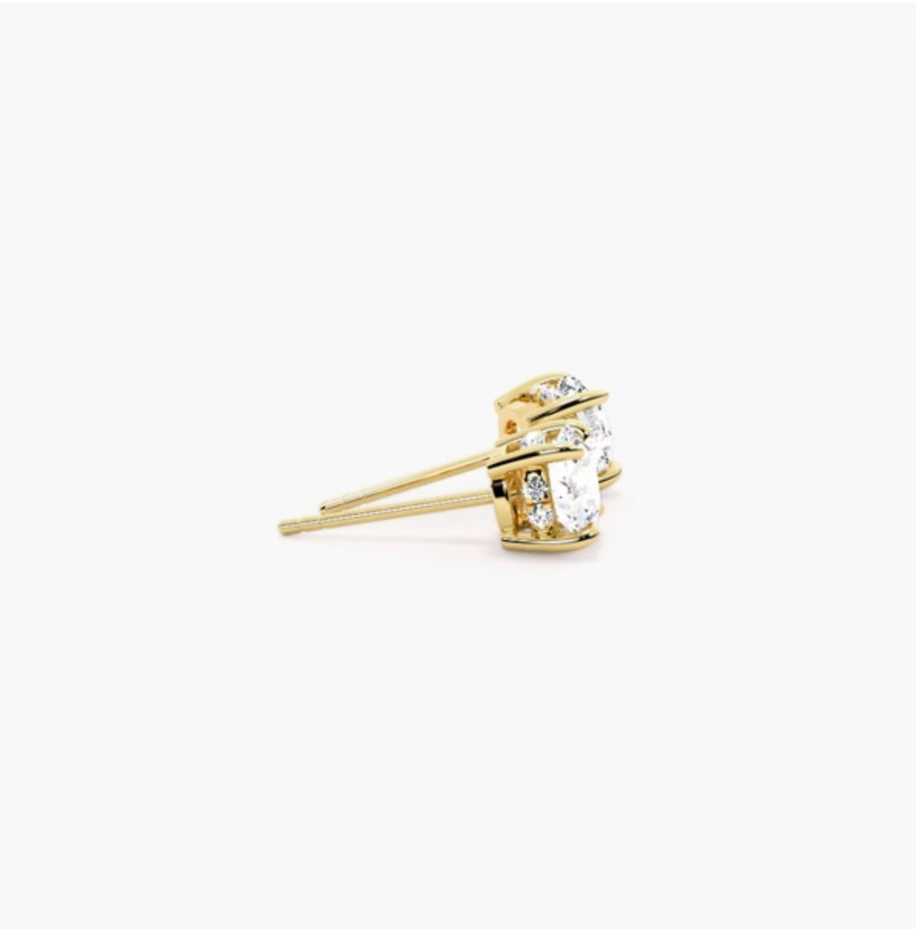 0.50ct Round Brilliant Diamond Stud Earrings – 4 Prong Basket Set