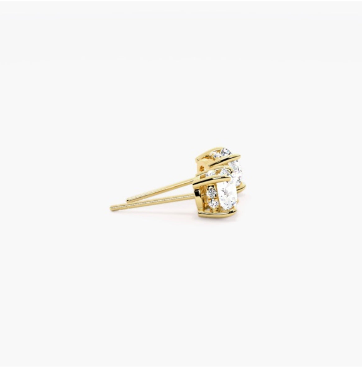 0.50ct Round Brilliant Diamond Stud Earrings – 4 Prong Basket Set