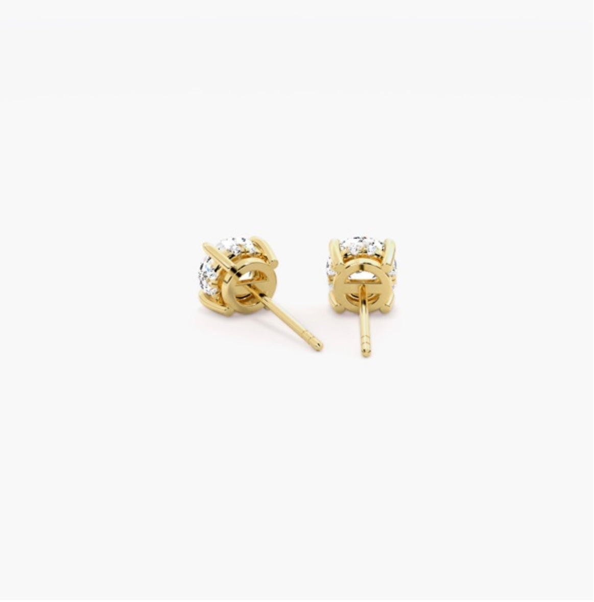 0.50ct Round Brilliant Diamond Stud Earrings – 4 Prong Basket Set