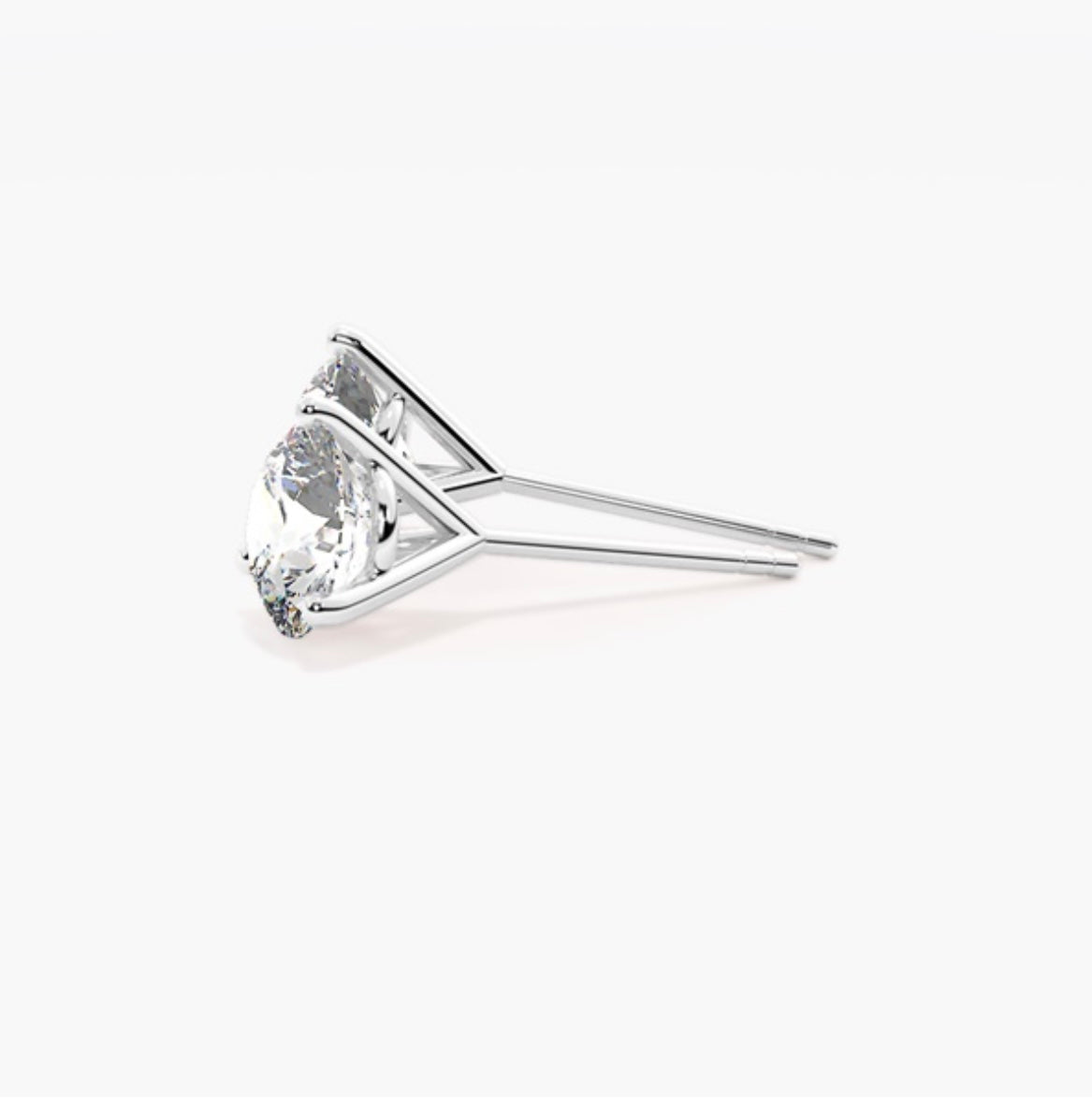 2.00ct Round Brilliant Diamond Stud Earrings – 3 Prong Setting