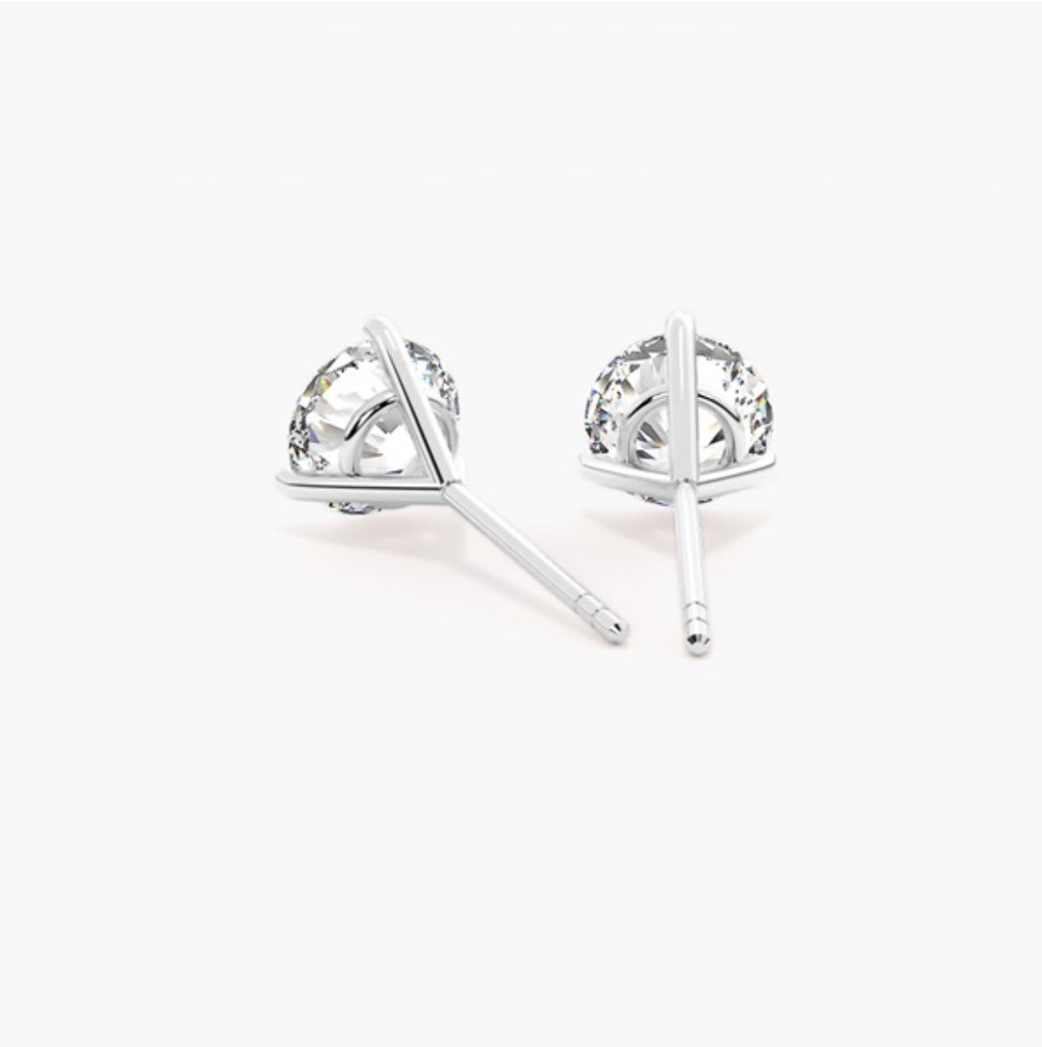 2.00ct Round Brilliant Diamond Stud Earrings – 3 Prong Setting