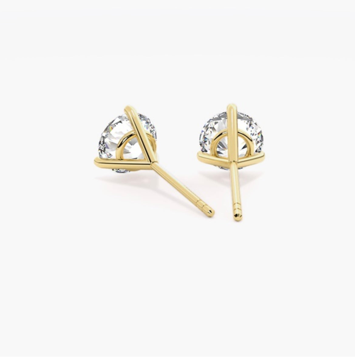2.00ct Round Brilliant Diamond Stud Earrings – 3 Prong Setting