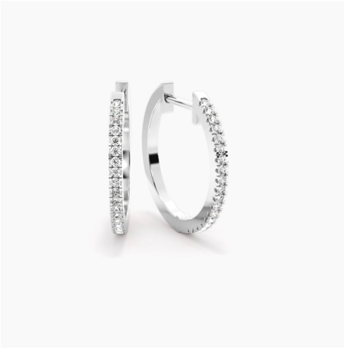 0.50ct Diamond Hoop Earrings – Pavé Set 20mm Diameter