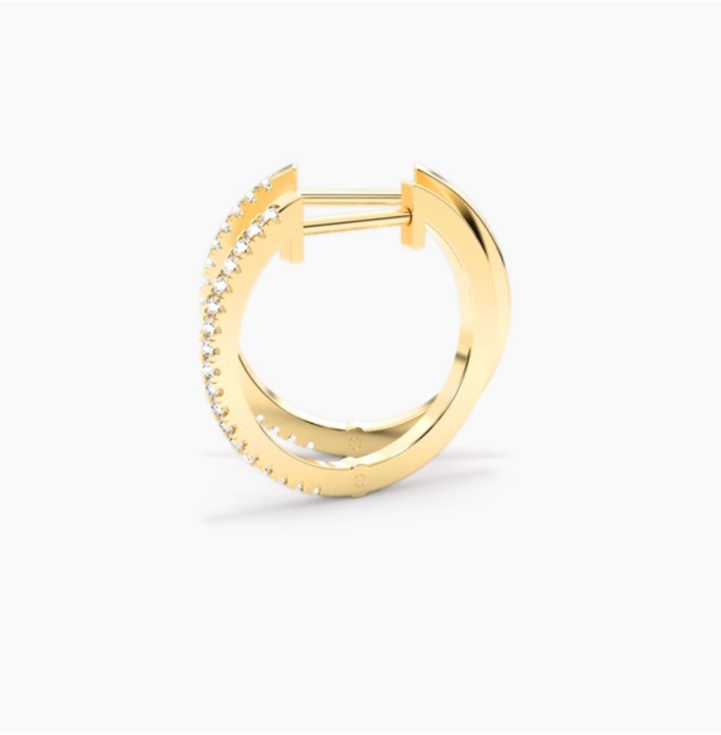0.50ct Diamond Hoop Earrings – Pavé Set 20mm Diameter