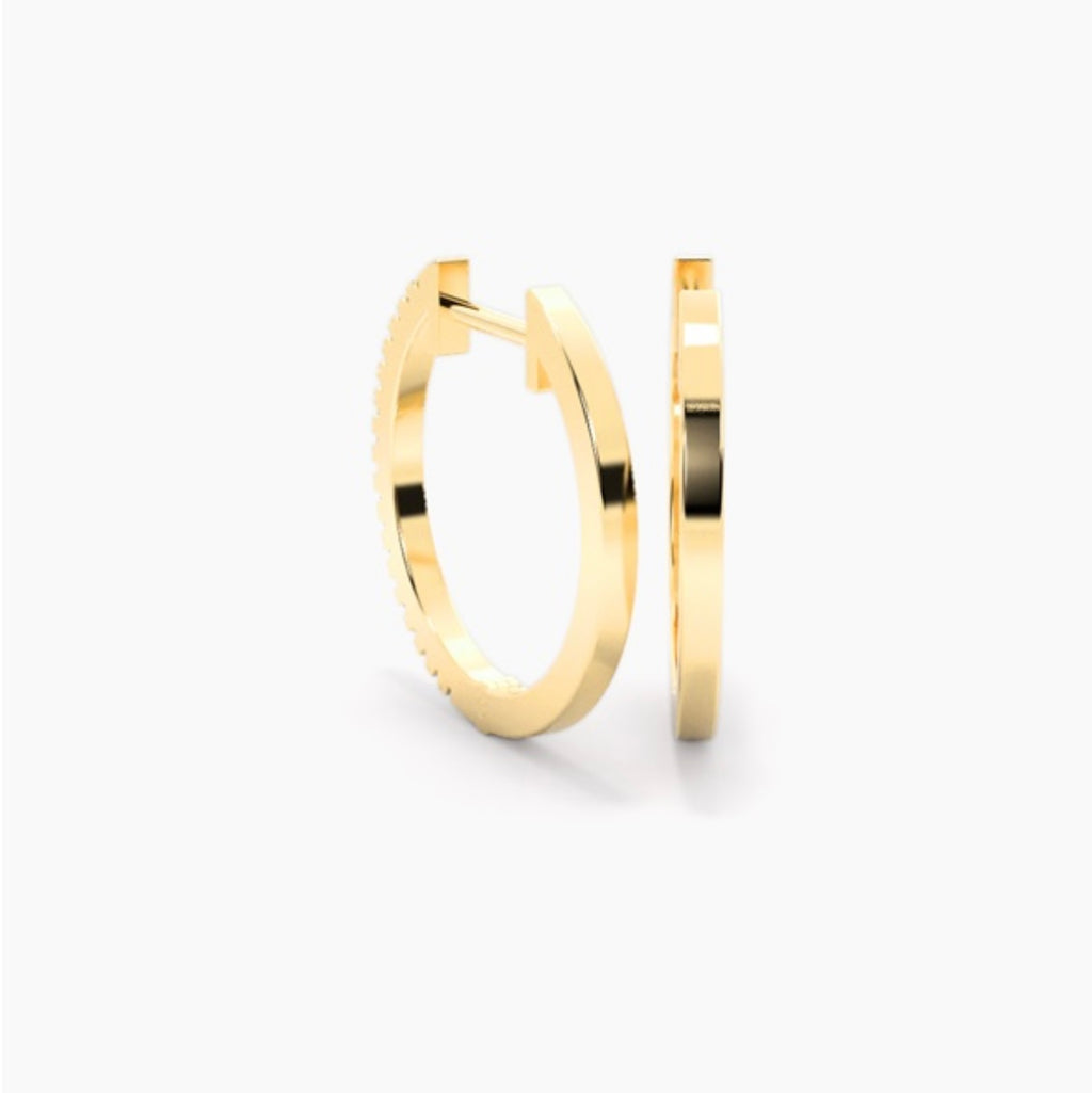 0.50ct Diamond Hoop Earrings – Pavé Set 20mm Diameter