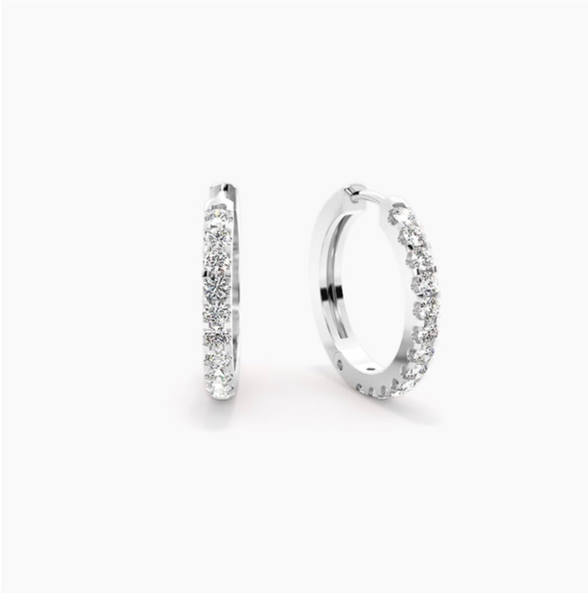 0.40ct Diamond Hoop Earrings – Pavé Set 10mm Diameter