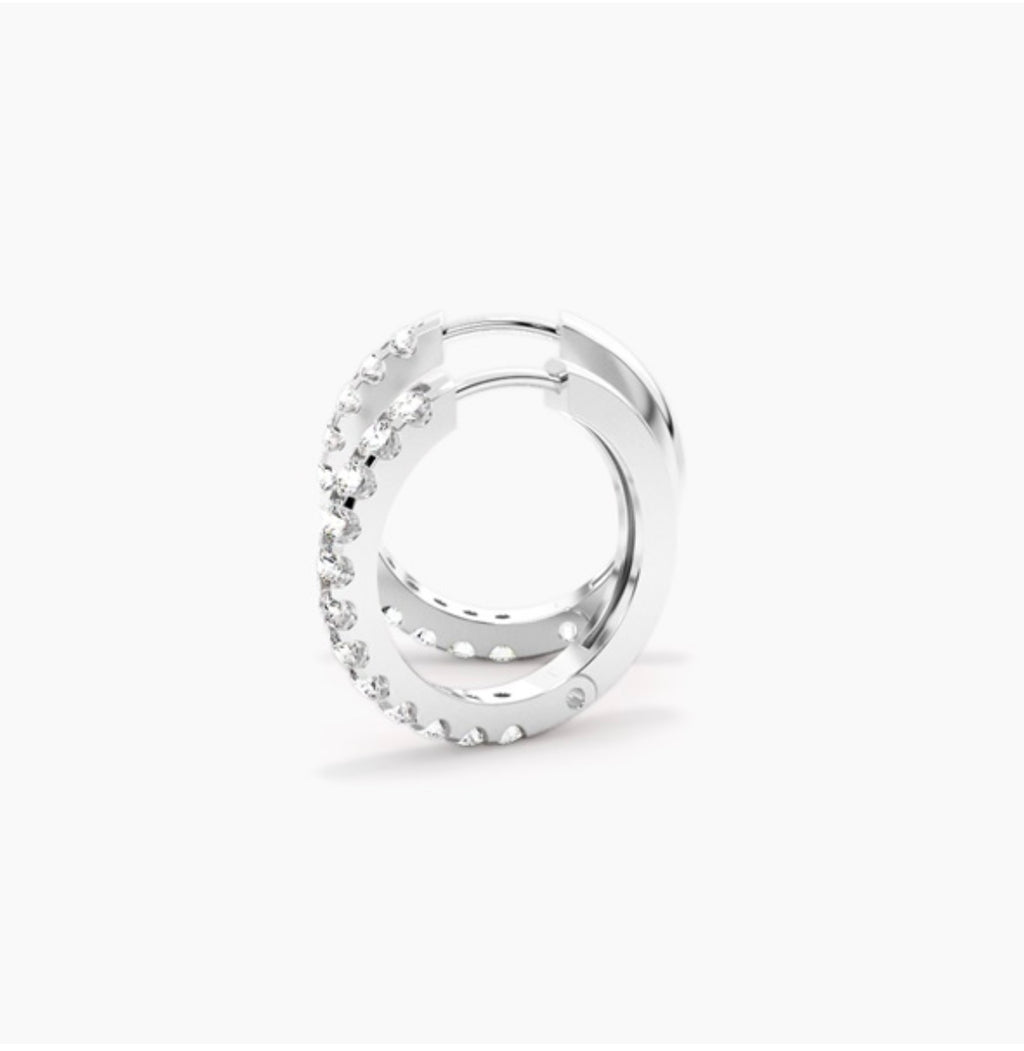 0.40ct Diamond Hoop Earrings – Pavé Set 10mm Diameter
