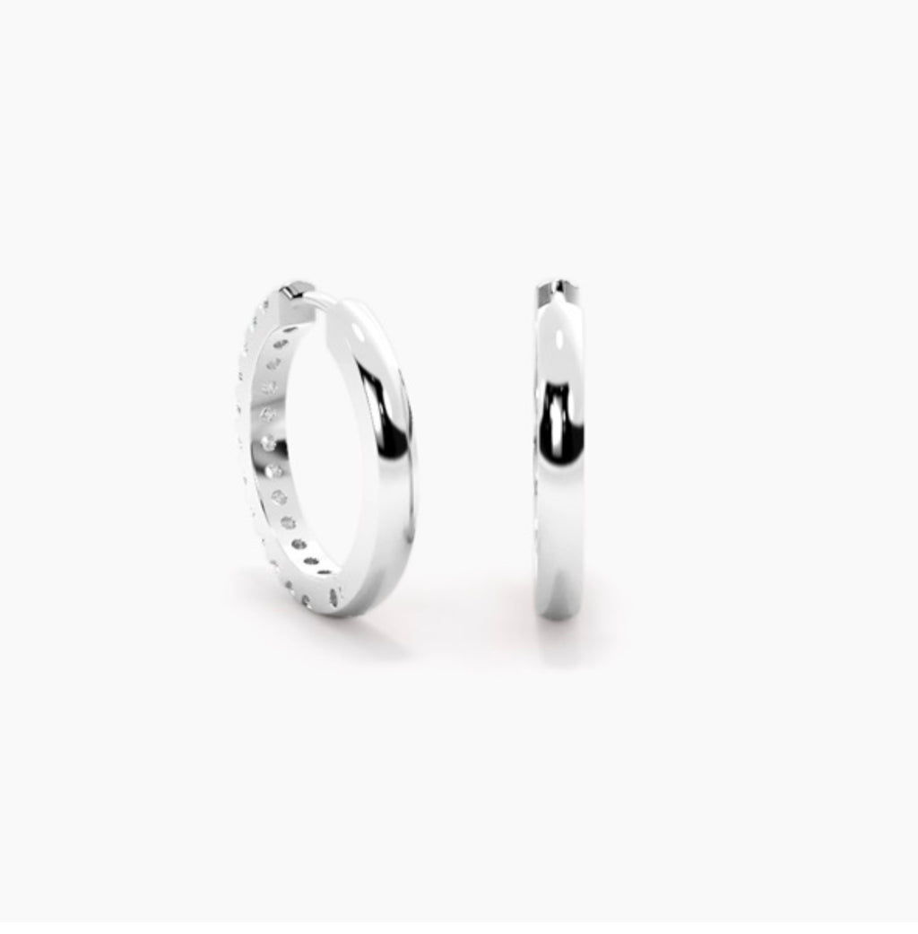 0.40ct Diamond Hoop Earrings – Pavé Set 10mm Diameter