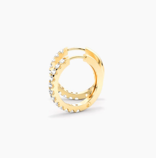 0.40ct Diamond Hoop Earrings – Pavé Set 10mm Diameter
