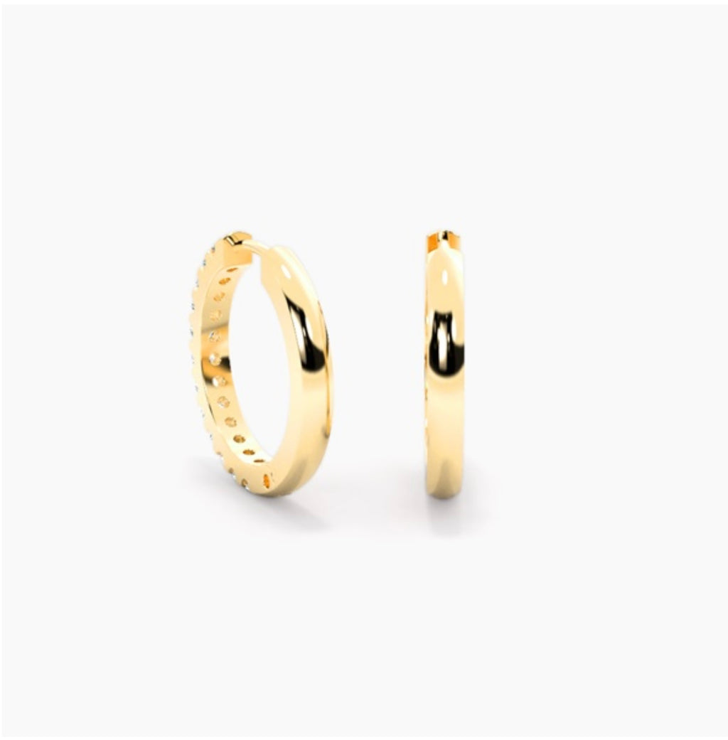0.40ct Diamond Hoop Earrings – Pavé Set 10mm Diameter