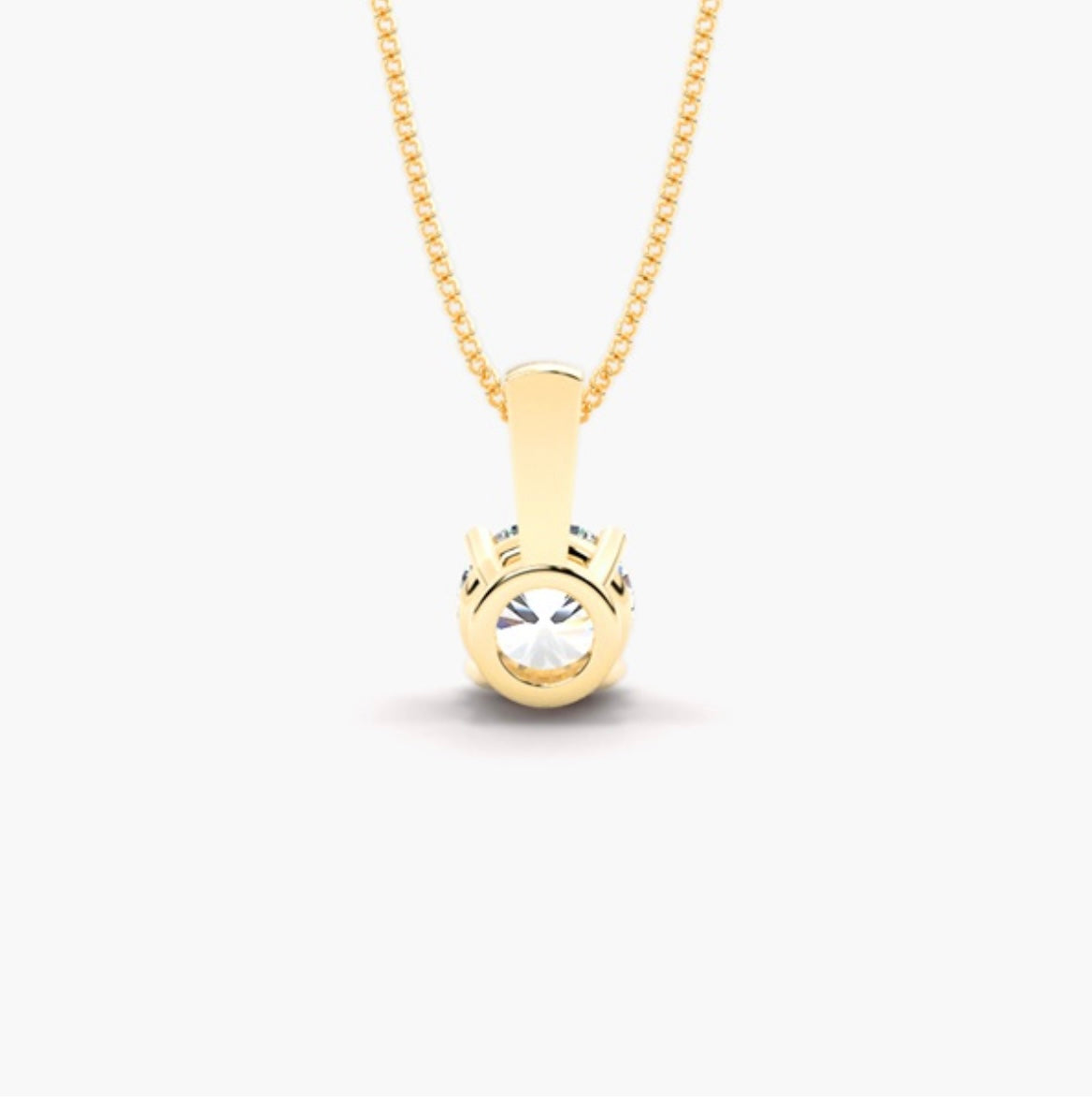 1.00ct Round Brilliant Diamond Solitaire Pendant Necklace – 4 Prong Basket Set