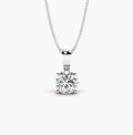 1.00ct Round Brilliant Diamond Solitaire Pendant Necklace – 4 Prong Basket Set