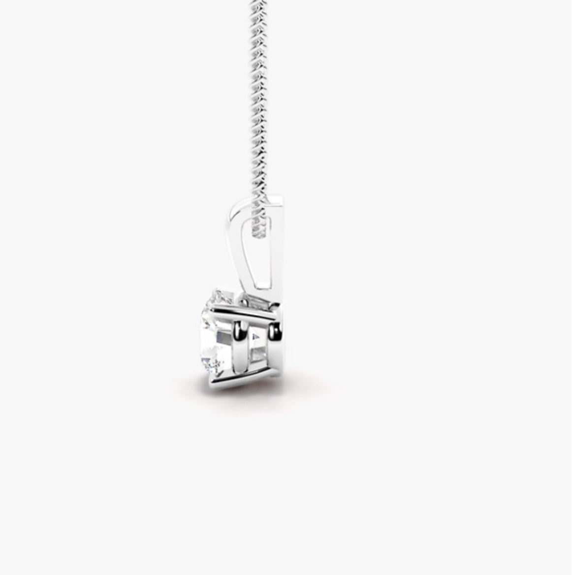 1.00ct Round Brilliant Diamond Solitaire Pendant Necklace – 4 Prong Basket Set