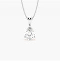 1.00ct Pear Cut Diamond Solitaire Pendant Necklace – 3 Prong Basket Set