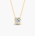 0.75ct Round Brilliant Diamond Rub Over Pendant Necklace – Bezel Set