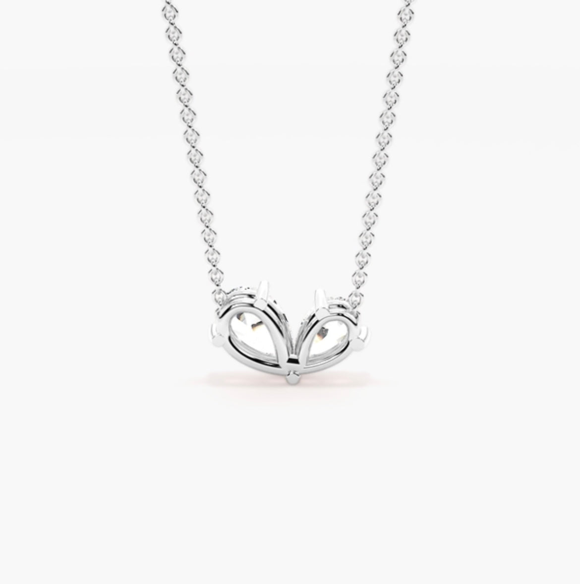 1.00ct Pear Cut Diamond Toi et Moi Pendant Necklace – 2 Stone Design