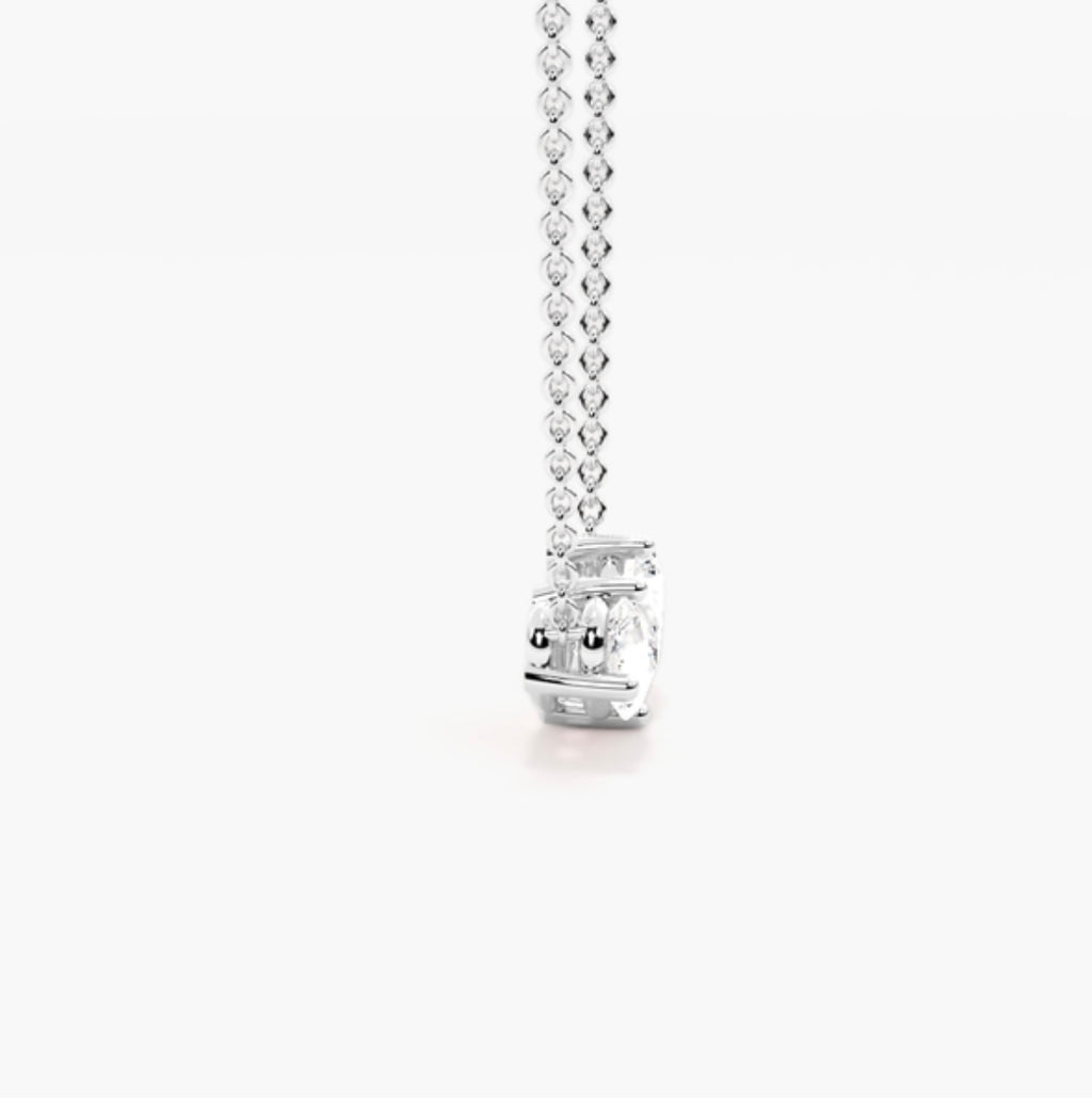 1.00ct Pear Cut Diamond Toi et Moi Pendant Necklace – 2 Stone Design