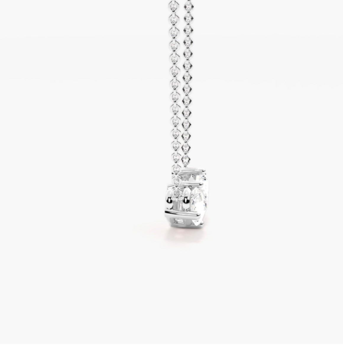 1.00ct Pear Cut Diamond Toi et Moi Pendant Necklace – 2 Stone Design