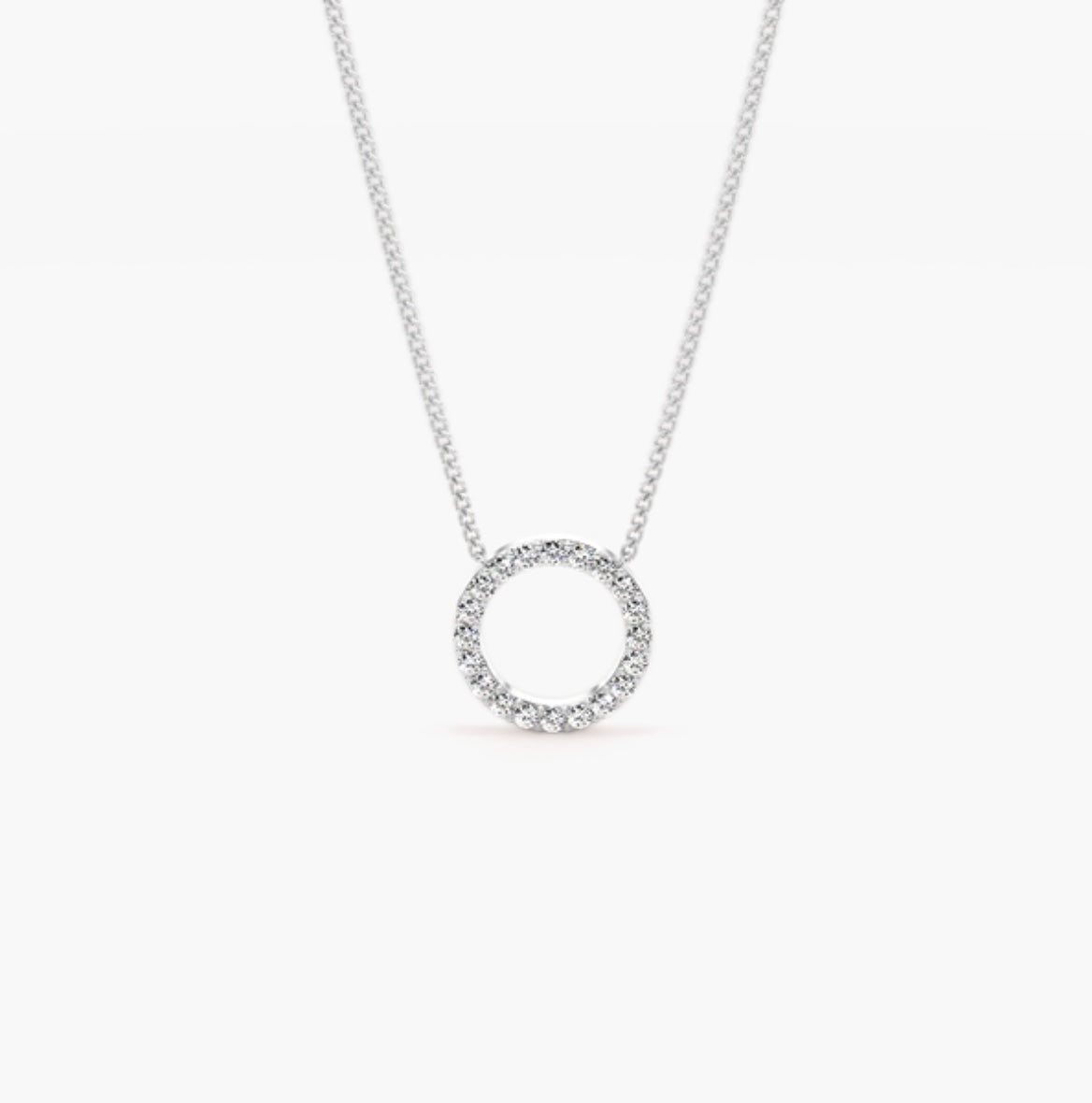 0.45ct Round Brilliant Diamond Pavé Hoop Pendant Necklace