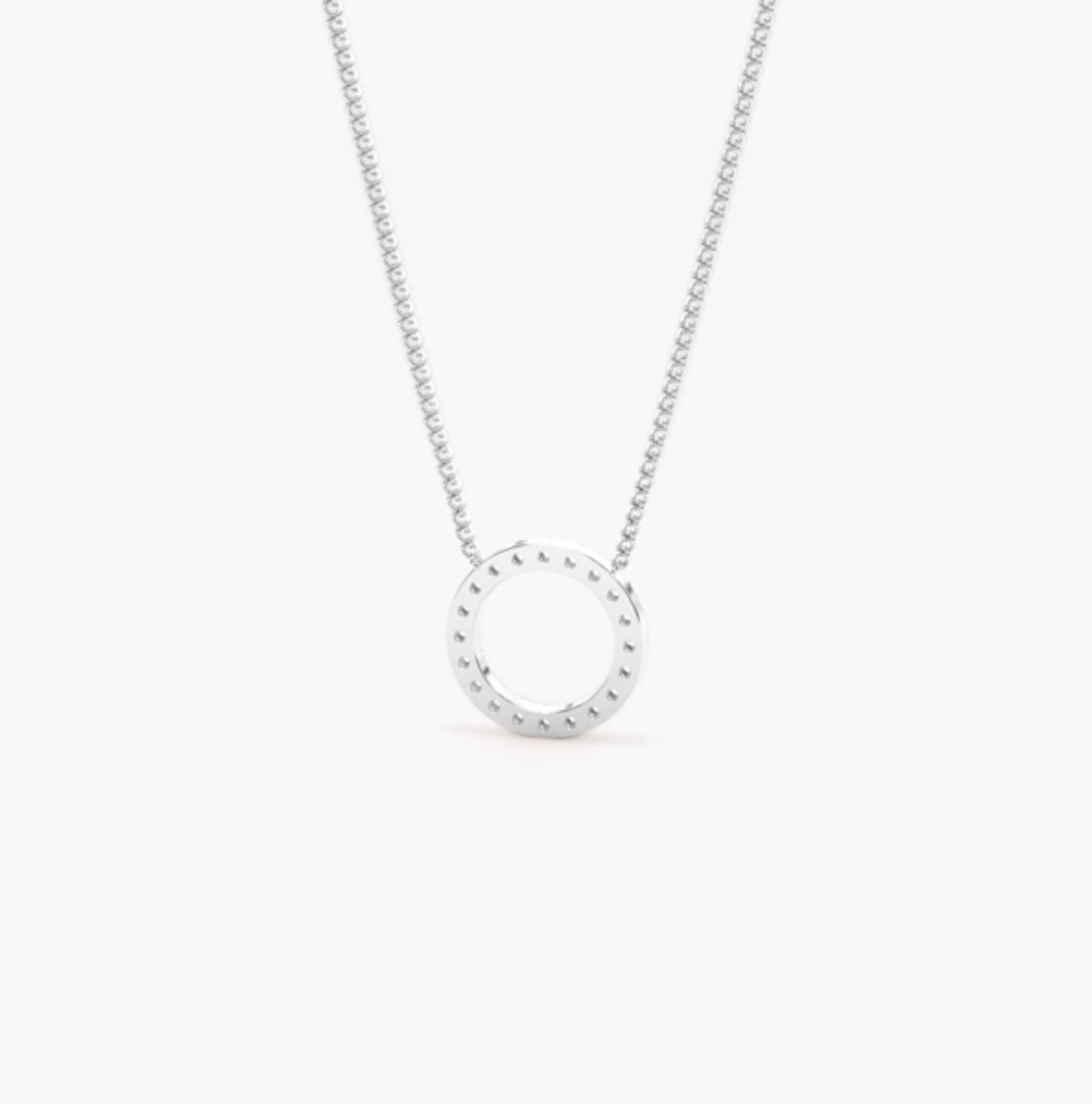 0.45ct Round Brilliant Diamond Pavé Hoop Pendant Necklace