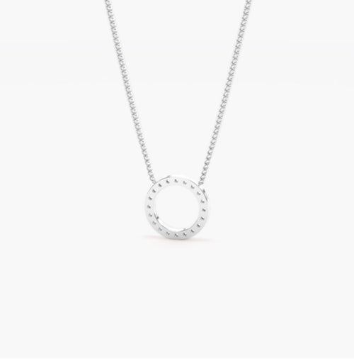 0.45ct Round Brilliant Diamond Pavé Hoop Pendant Necklace