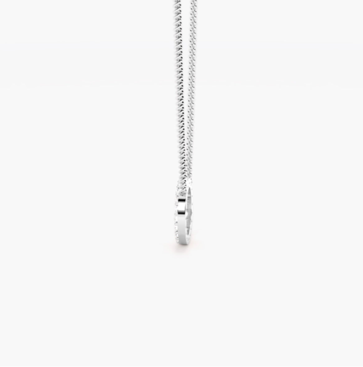 0.45ct Round Brilliant Diamond Pavé Hoop Pendant Necklace